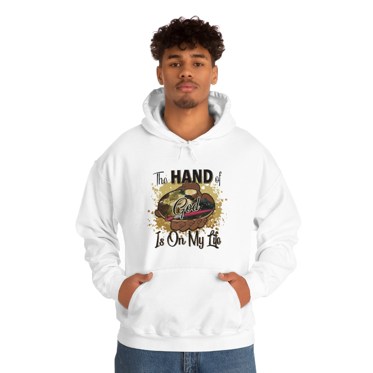 Unisex Heavy Blend™ Hooded Sweatshirt HOG Splash White
