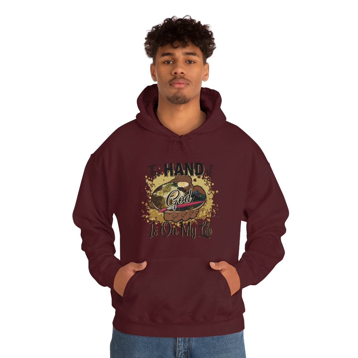 Unisex Heavy Blend™ Hooded Sweatshirt HOG Splash Maroon