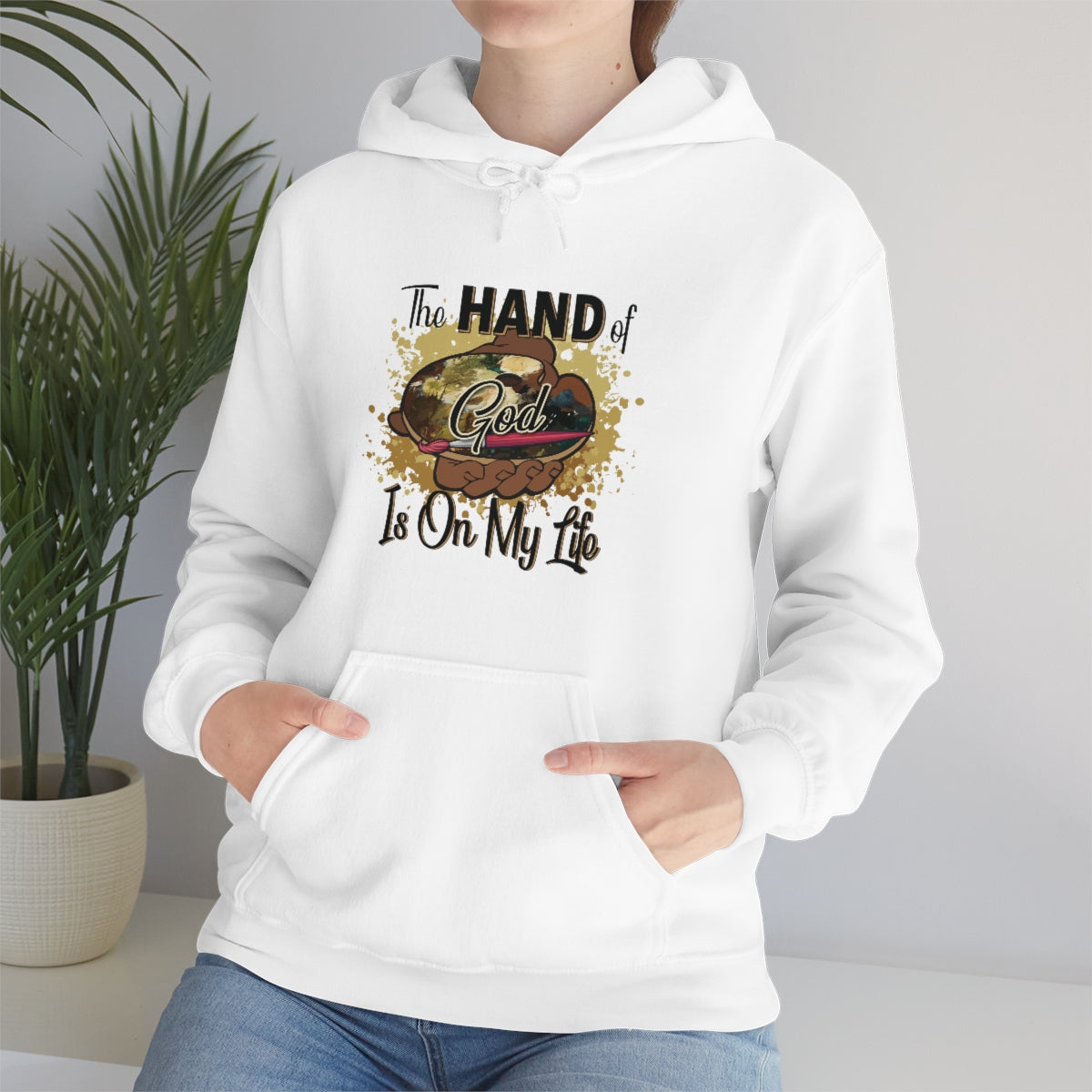 Unisex Heavy Blend™ Hooded Sweatshirt HOG Splash White